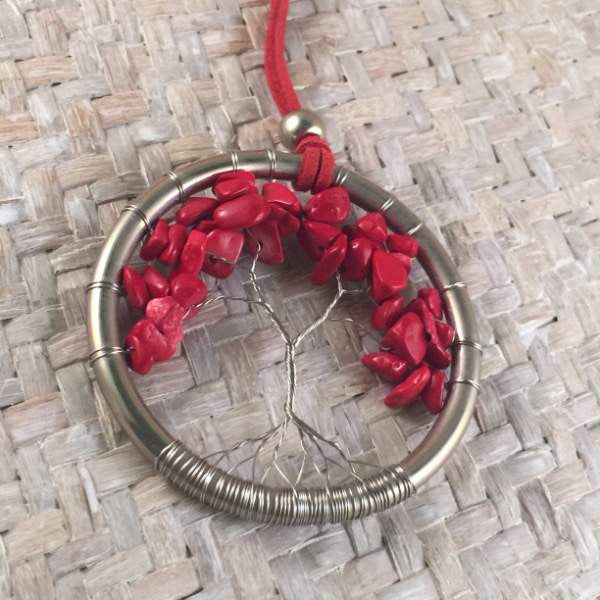 red tree of life pendant necklace _ Holley Day
