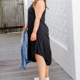 A-line Maxi Dress - Black