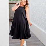 A-line Maxi Dress - Black