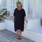 square-cut-short-kaftan-dress-black-plus-size