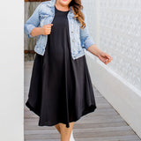 A-line Maxi Dress - Black