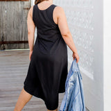 A-line Maxi Dress - Black