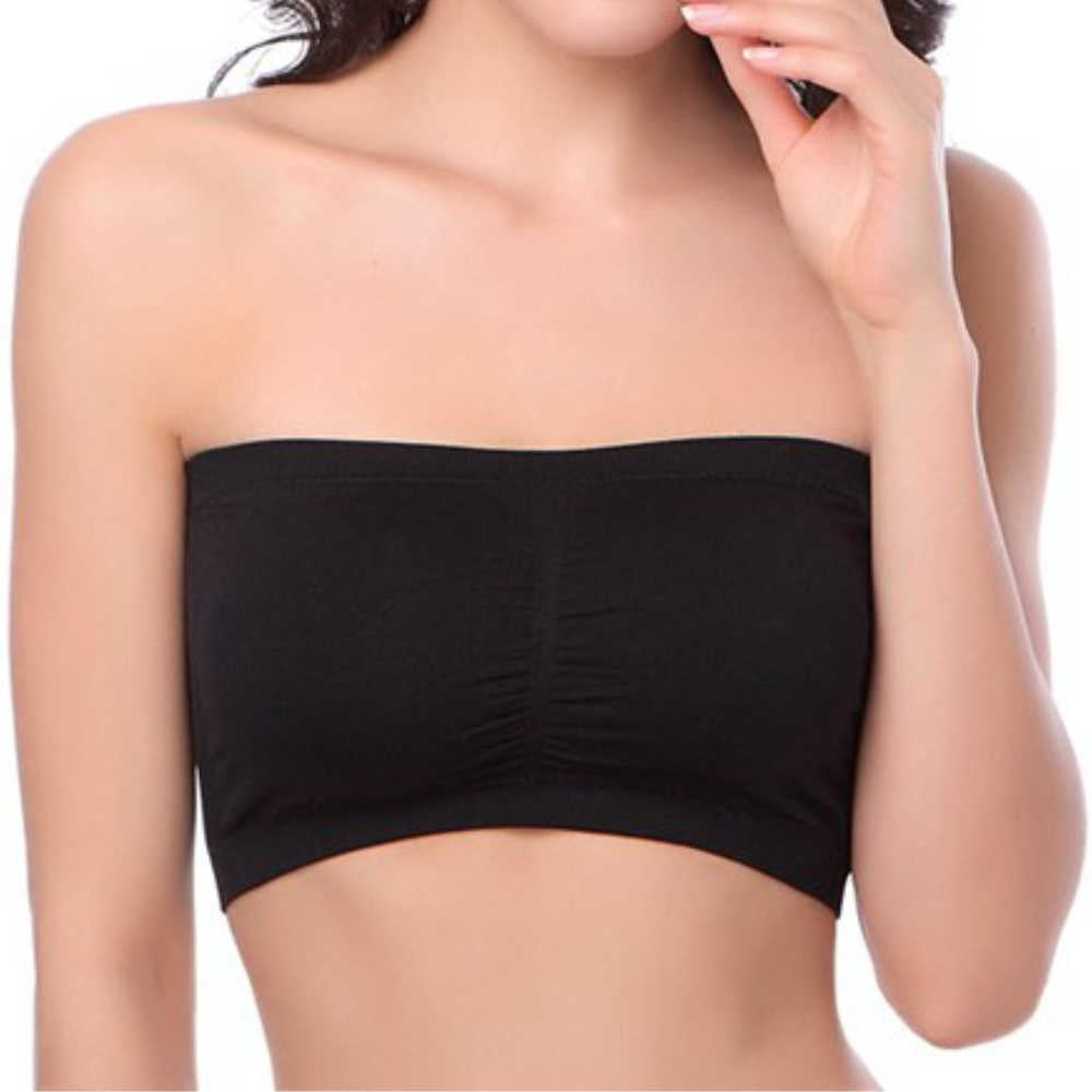 strapless-bandeau-boob-tube-top-black-stretch