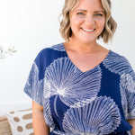    blue-white-fan-print-design-long-kaftan-dress