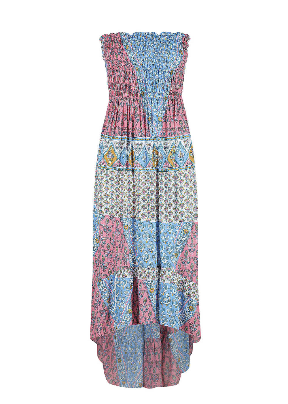 boob-tube-dress-floral-geo-design-pink-blue-mustard