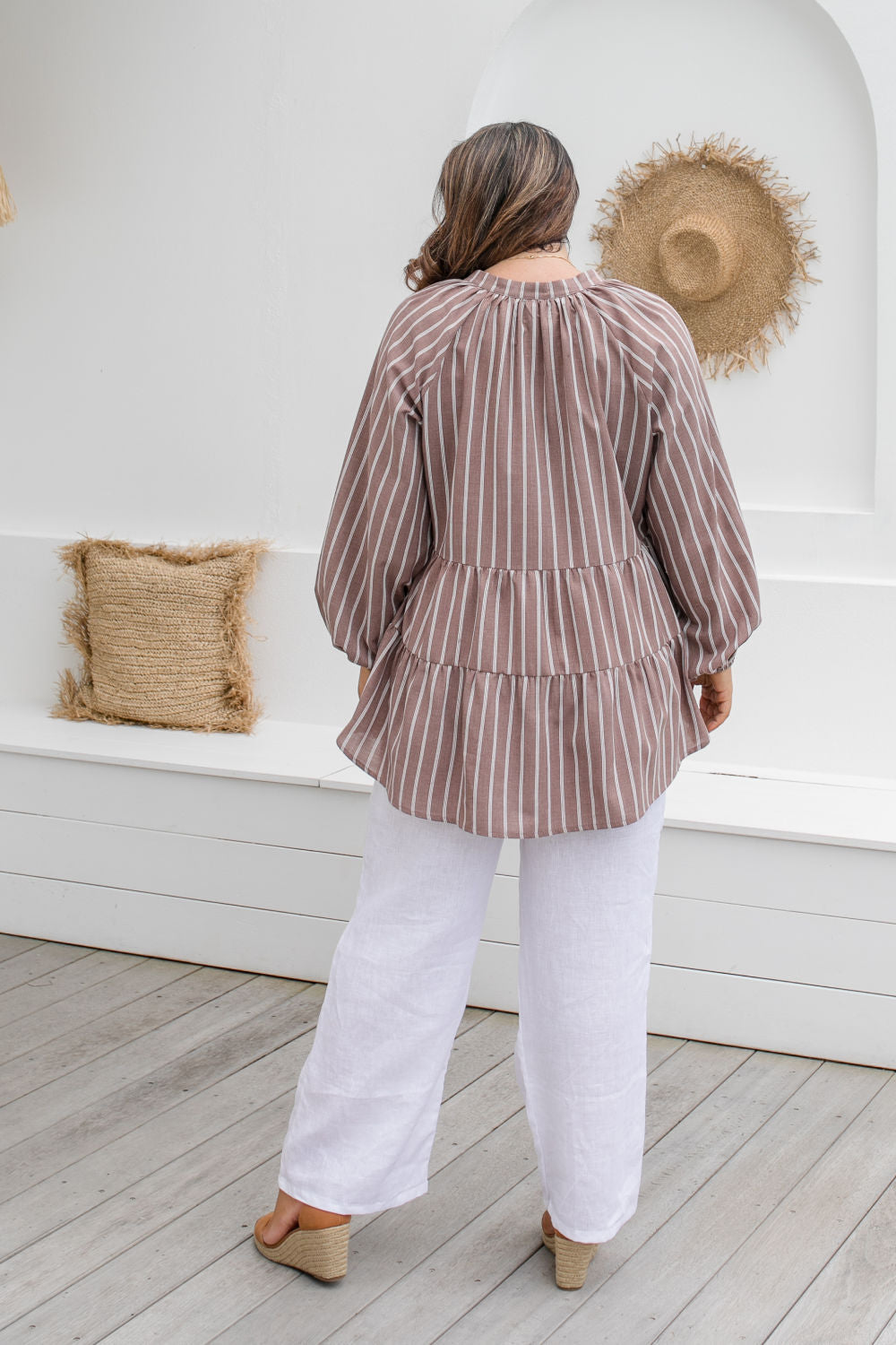 casual-plus-size-summer-top-mocha-white-stripe