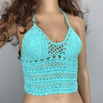 Crochet halter top - blue - Holley Day
