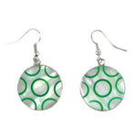 Drop-earrings-green-white-circles