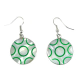 Drop-earrings-green-white-circles