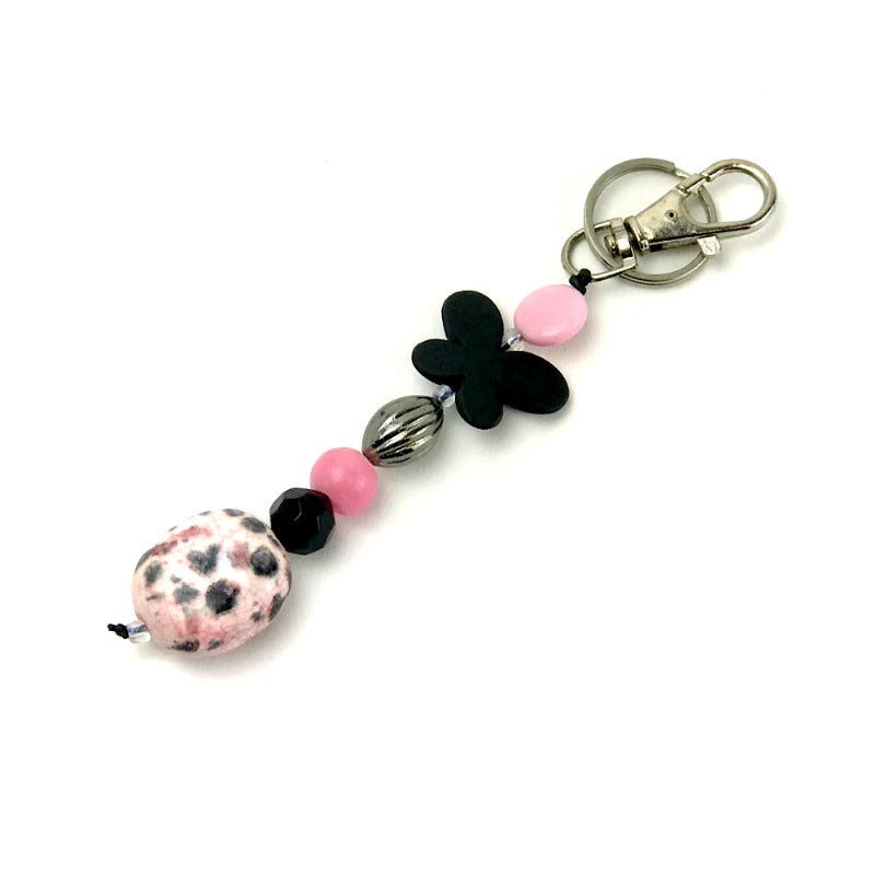 handbag-charm-keyring-black-butterfly-beaded