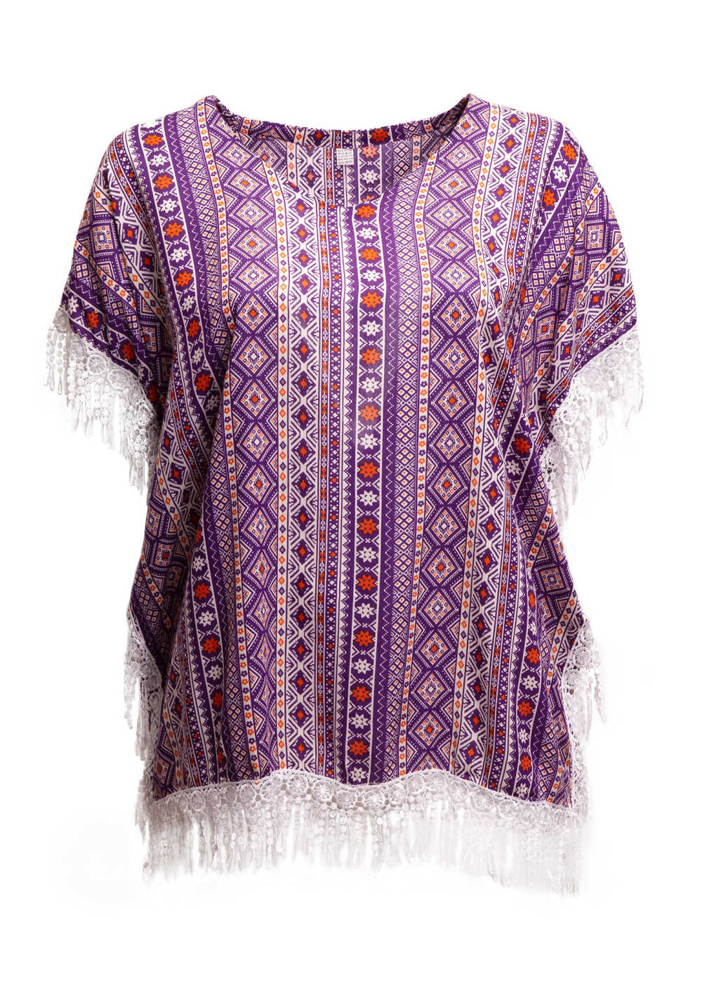 kaftan-top-geometric-design-lace-fringe-purple-white-orange