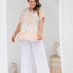 kaftan-top-plus-size-peach-floral