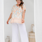 kaftan-top-plus-size-peach-floral