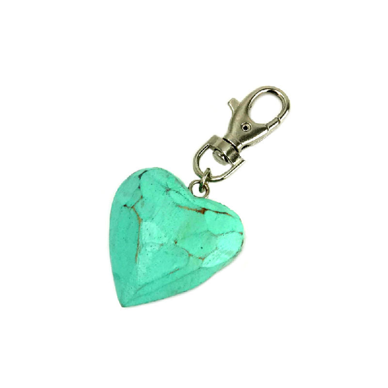Keyring-handbag-charm-turquoise-heart-wood