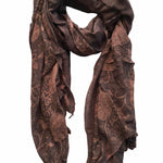 khaki-scarf-floral-leaf-print-design