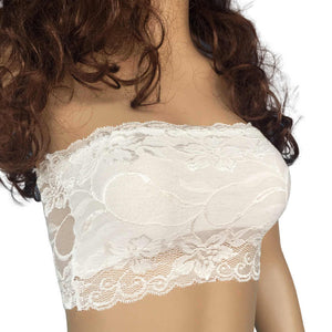 Big Time White Lace Tube Top