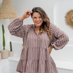 ladies-casual-summer-top-mocha-white-stripe