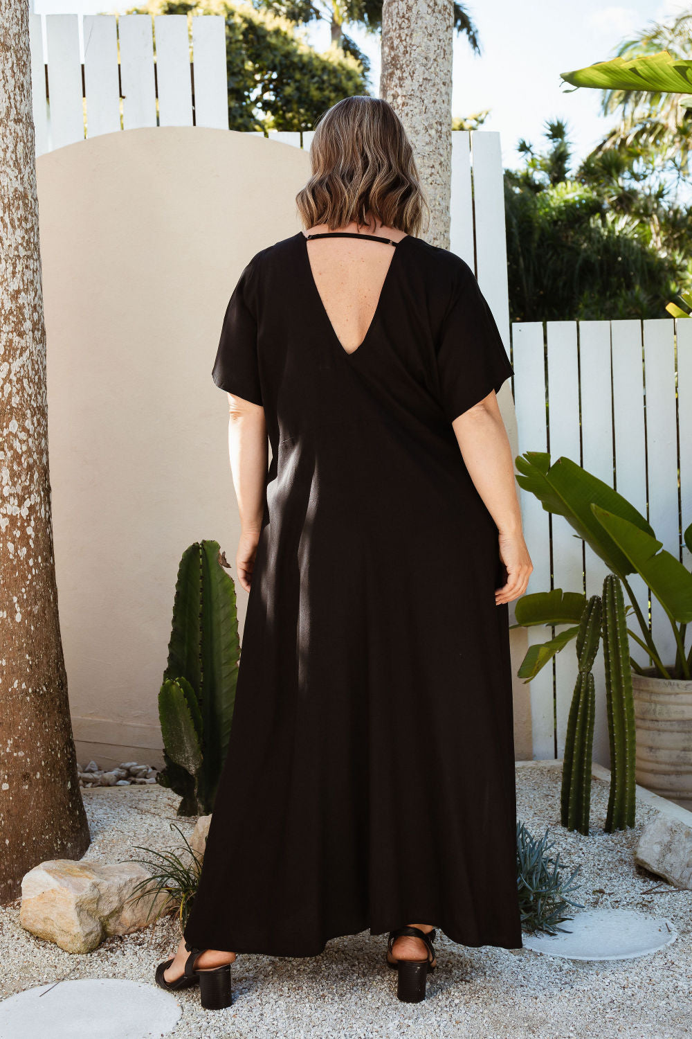     ladies-long-summer-dress-black-aline