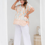    ladies-plus-size-kaftan-top-peach-floral-border