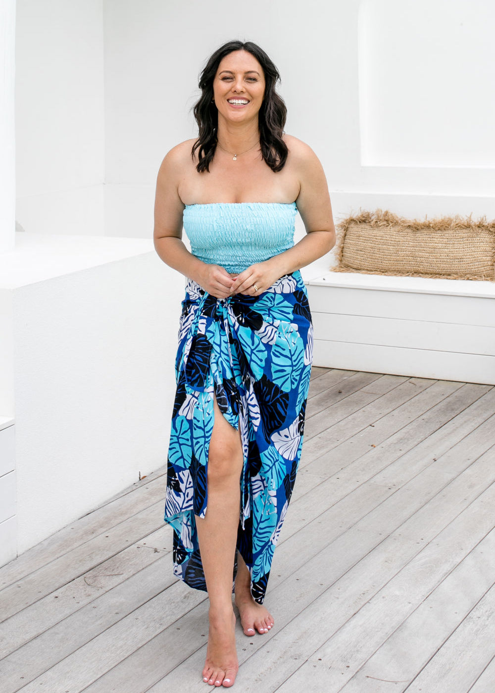 large-beach-sarong-blue-leaf-design