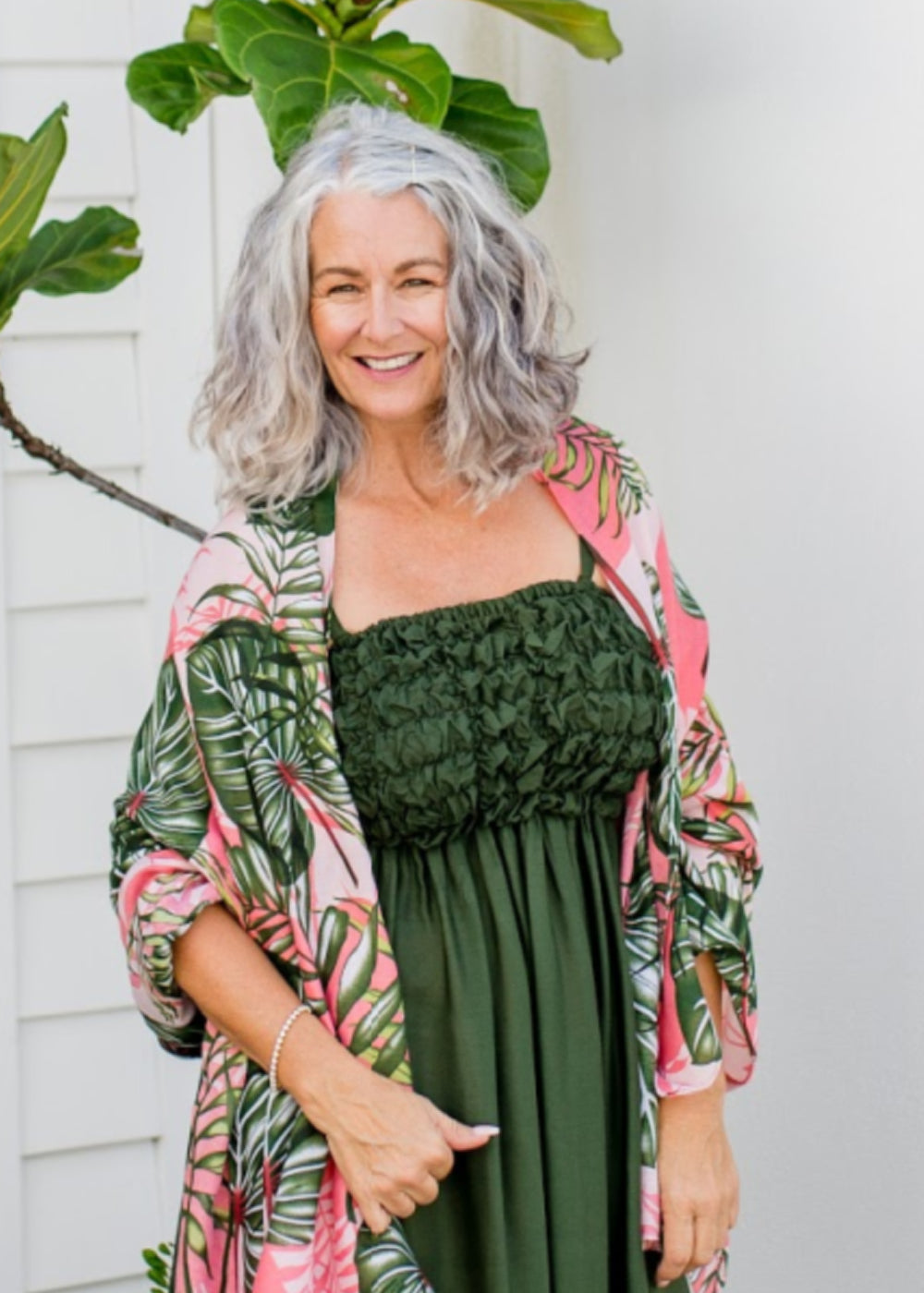 large-ladies-scarf-pink-green-palm-leaf-design