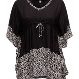 Kaftan-Oberteil mit Leopardenmuster