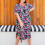    long-kaftan-dress-plus-size-bird-of-paradise-black-pink-green