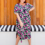    long-kaftan-dress-plus-size-bird-of-paradise-black-pink-green