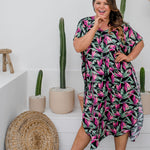    long-kaftan-dress-plus-size-black-pink-green-bird-of-paradise