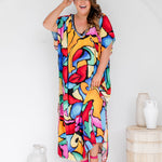 long-kaftan-dress-plus-size-blue-red-emeral-orange-print-design