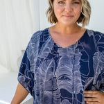 long-kaftan-resort-wear-dress-blue-white-leaf-design