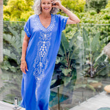 maxi-kaftan-dress-blue-white-embroidery
