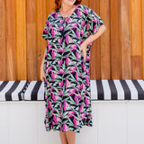    maxi-kaftan-dress-plus-size-bird-of-paradise-black-pink-green