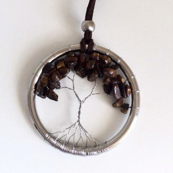 chocolate brown tree of life pendant necklace - Holley Day