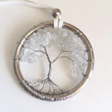 clear and white tree of life pendant necklace - Holley Day