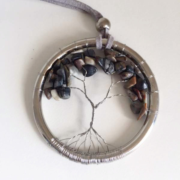 grey tree of life pendant necklace - Holley Day