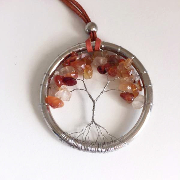 orange tree of life pendant necklace - Holley Day