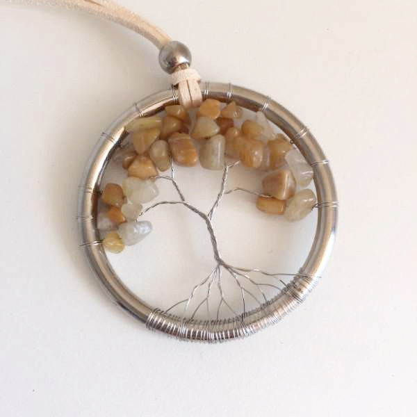 cream tree of life pendant necklace - Holley Day