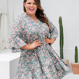    plus-size-dress-floral-design-grey-dusty-rose-white