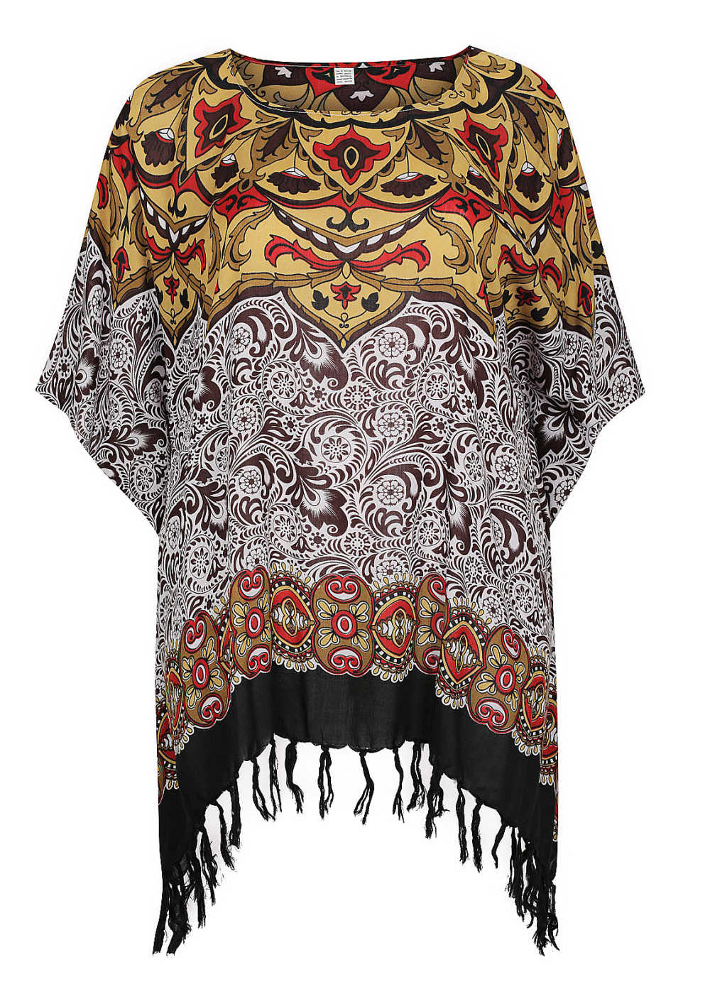plus-size-kaftan-top-Mandala-design-brown-white-black