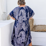    plus-size-long-kaftan-resort-wear-dress-blue-white-leaf-design