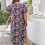    plus-size-maxi-kaftan-black-green-pink-floral