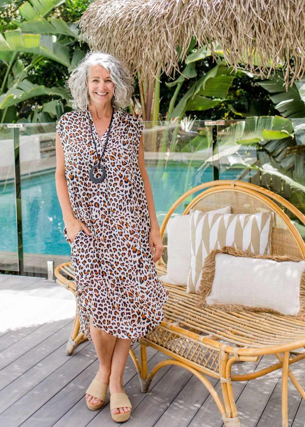 Maxi-Shirt-Kaftan – Leopardenmuster