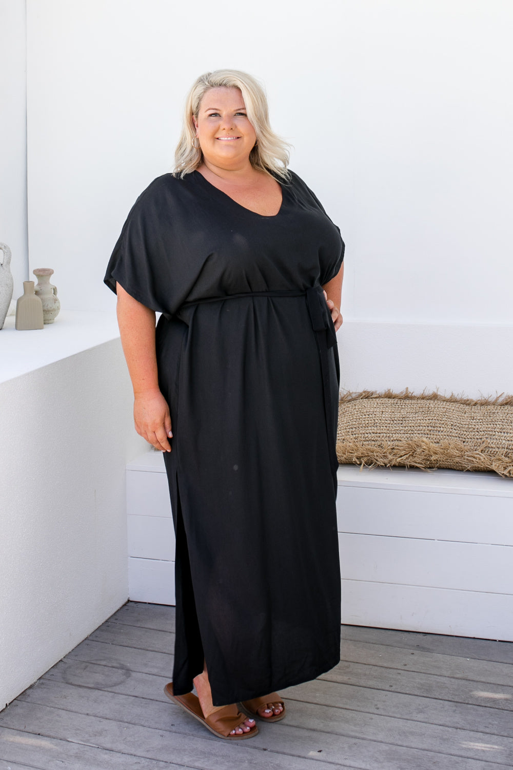     plus-size-maxi-kaftan-summer-dress-black