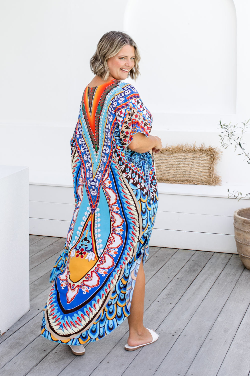    plus-size-resort-wear-kaftan-dress-blue