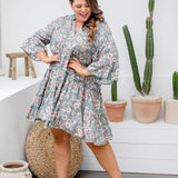 plus-size-short-dress-floral-design-grey-white-dusty-rose