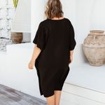     plus-size-short-kaftan-black