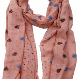 Ladies-scarf-peach-floral-heart-design