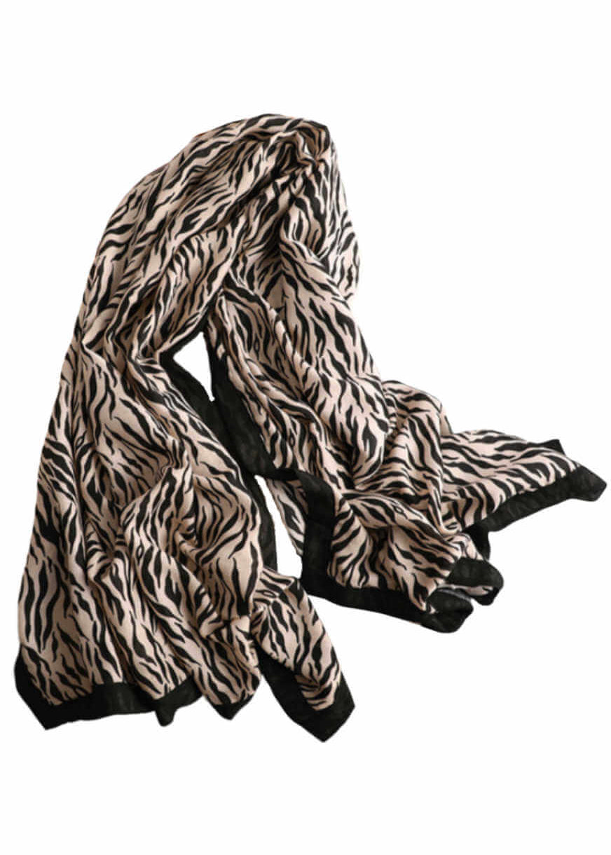 scarf-zebra-animal-print-black-brown
