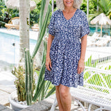short-summer-dress-blue-white-floral-design